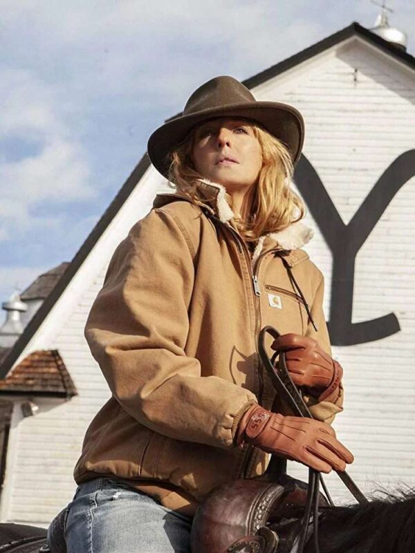 Kelly Reilly Yellowstone Beth Dutton Brown Hoodie Jacket