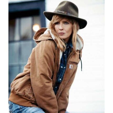 Kelly Reilly Yellowstone Beth Dutton Brown Hoodie Jacket