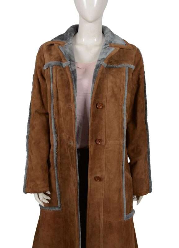 Kelly Reilly Yellowstone Beth Dutton Suede Leather Coat