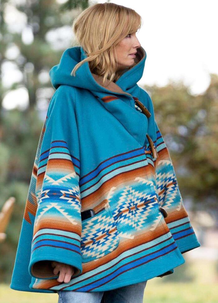 Yellowstone Beth Dutton Blue Hooded Coat