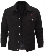Yellowstone Rip Trucker Black Cotton Jacket
