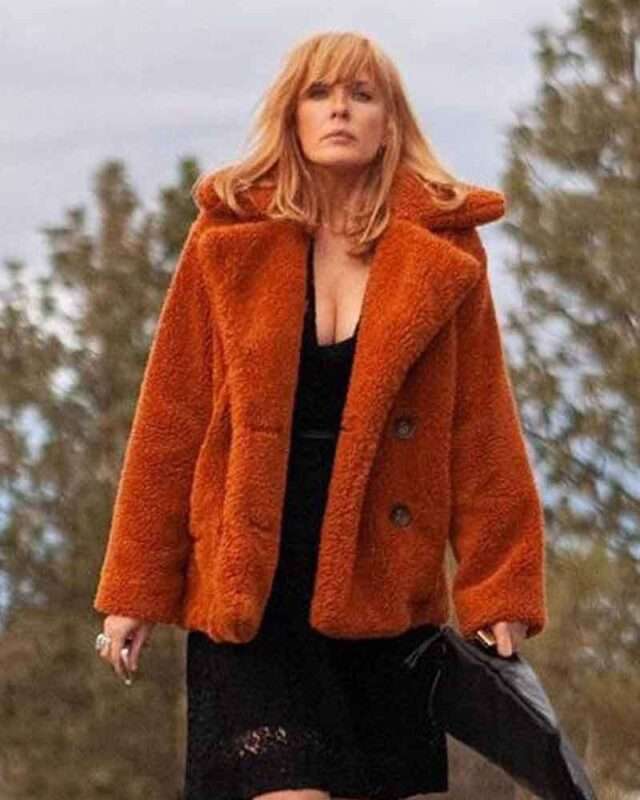 Yellowstone S02 Beth Dutton Fur Orange Coat