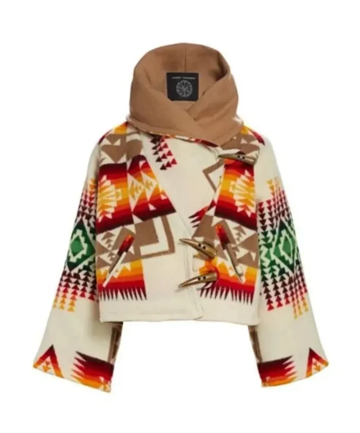Beth Dutton Poncho Style Hooded Aztec Coat