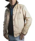John Dutton Yellowstone S05 White Leather Jacket