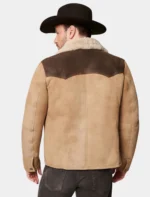 Kayce Dutton Yellowstone Season 5 Luke Grimes Suede Leather Fur Jacket