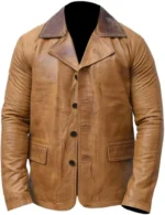 Wes Bentley Yellowstone Jamie Dutton Brown Leather Jacket