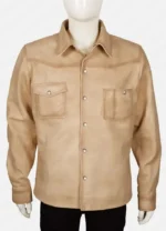 Yellowstone John Dutton White Leather Jacket