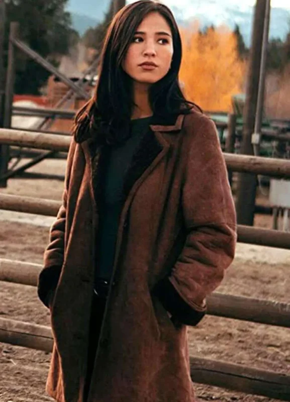 Yellowstone Monica Dutton Brown Shearling Coat