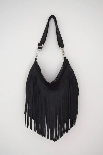 Yellowstone Beth Dutton Black Fringe Leather Bag